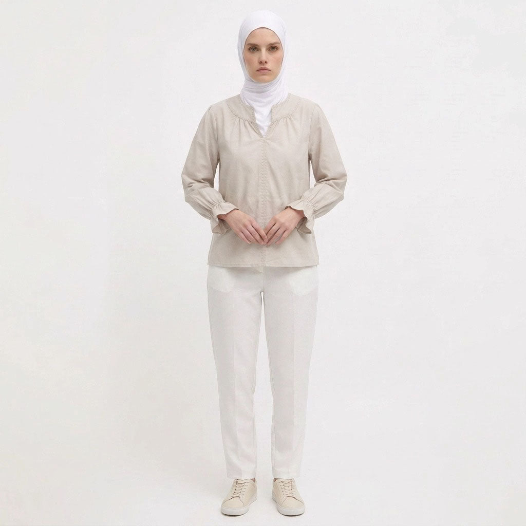 PIERRE CARDIN LADIES LONG SLEEVE BLOUSE [RELAXED FIT] PC0107