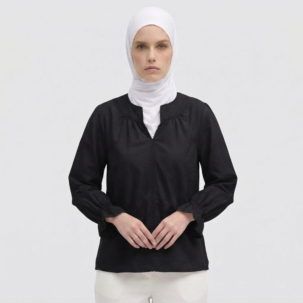 PIERRE CARDIN LADIES LONG SLEEVE BLOUSE [RELAXED FIT] PC0107