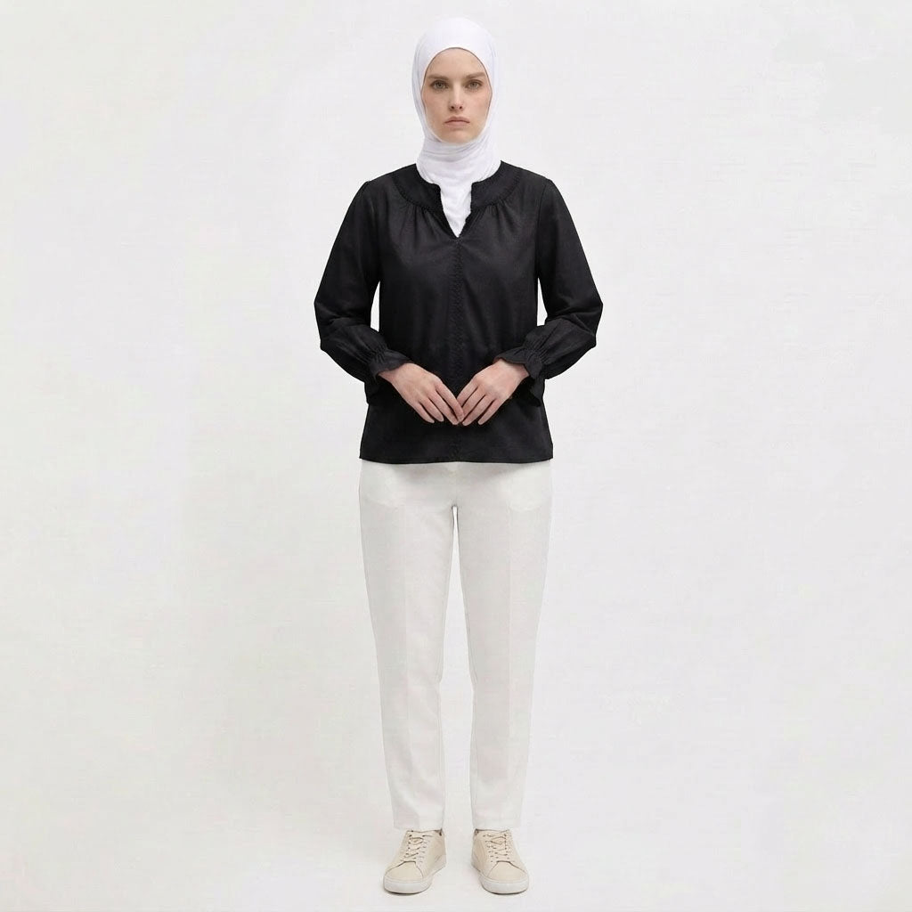 PIERRE CARDIN LADIES LONG SLEEVE BLOUSE [RELAXED FIT] PC0107