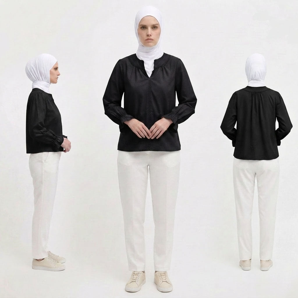 PIERRE CARDIN LADIES LONG SLEEVE BLOUSE [RELAXED FIT] PC0107