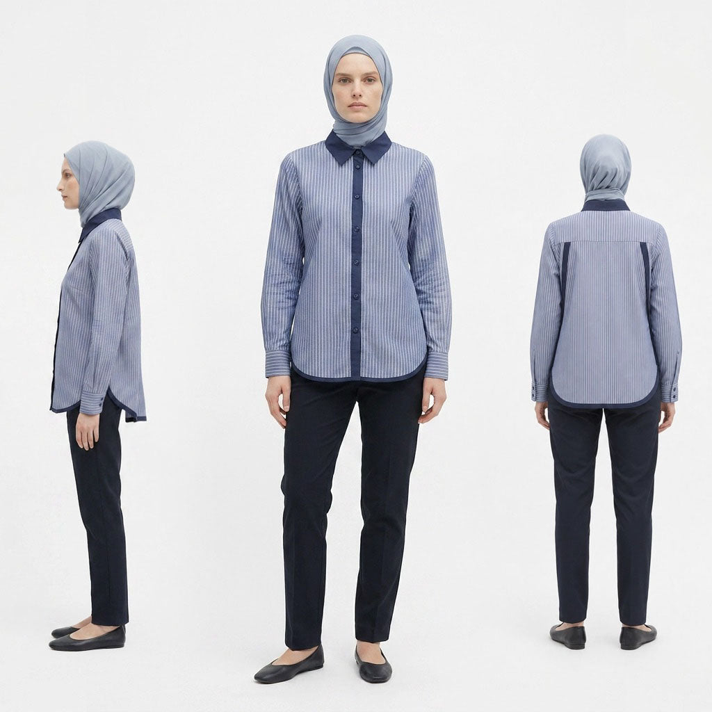 PIERRE CARDIN LADIES LONG SLEEVE BLOUSE [RELAXED FIT] PC0140