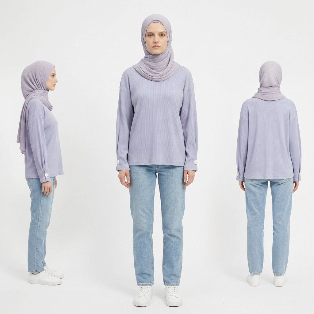 PIERRE CARDIN LADIES LONG SLEEVE ROUNDNECKTEE [RELAXED FIT] PC0094