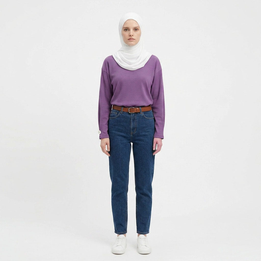 PIERRE CARDIN LADIES LONG SLEEVE ROUNDNECKTEE [RELAXED FIT] PC0094