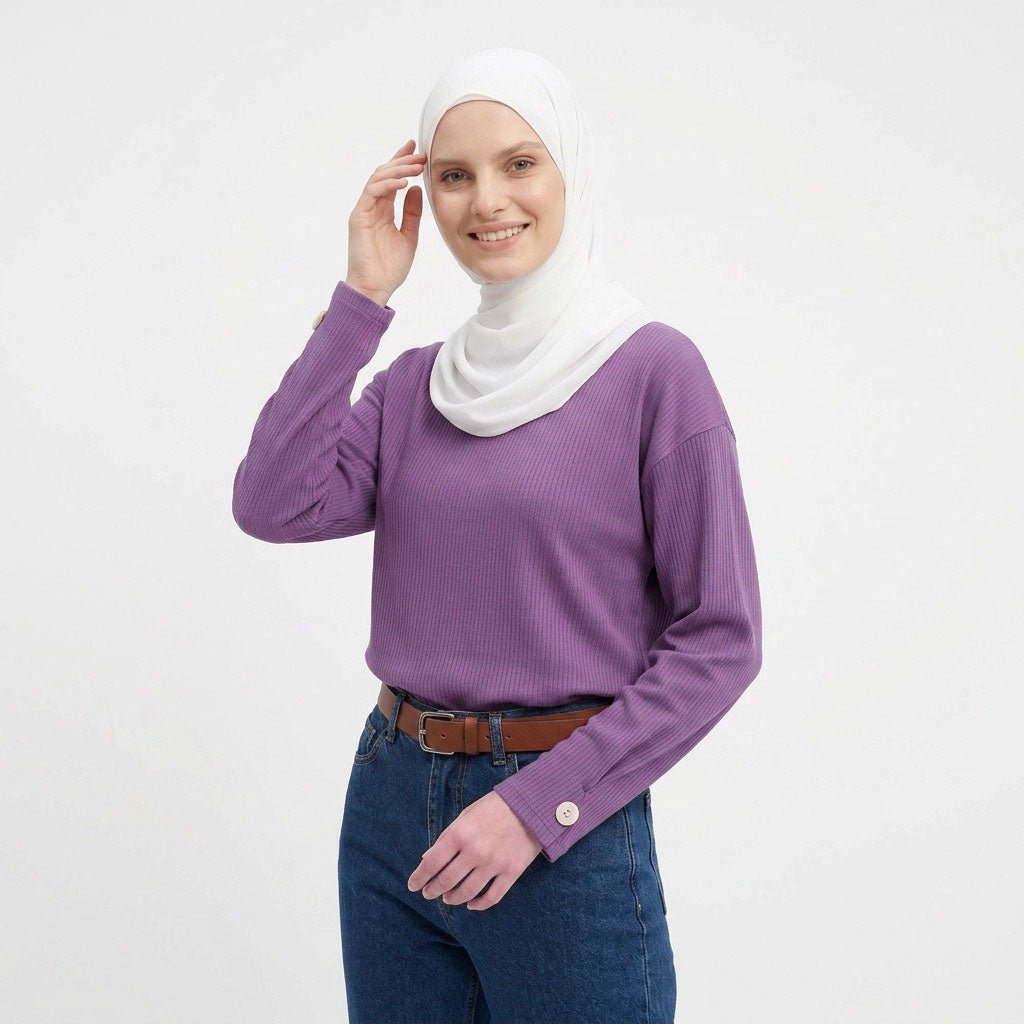 PIERRE CARDIN LADIES LONG SLEEVE ROUNDNECKTEE [RELAXED FIT] PC0094
