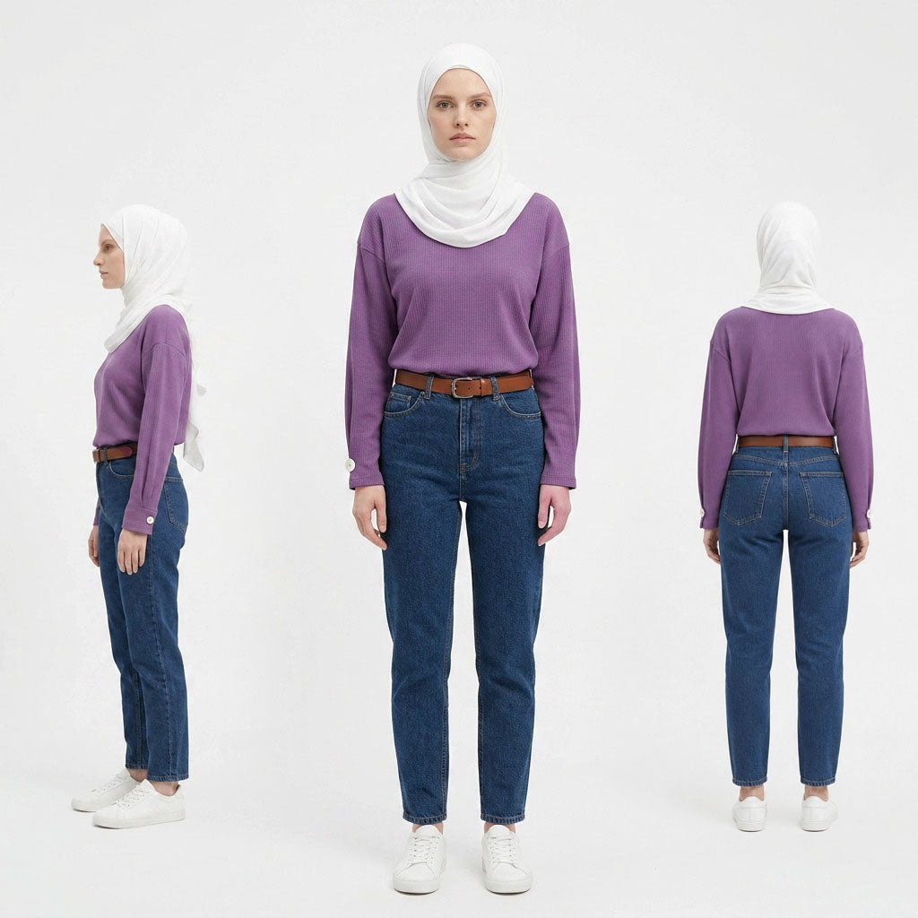 PIERRE CARDIN LADIES LONG SLEEVE ROUNDNECKTEE [RELAXED FIT] PC0094