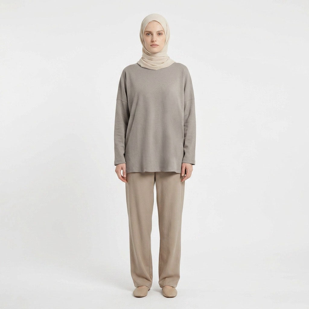 PIERRE CARDIN LADIES LONG SLEEVE ROUNDNECKTEE [RELAXED FIT] PC0097