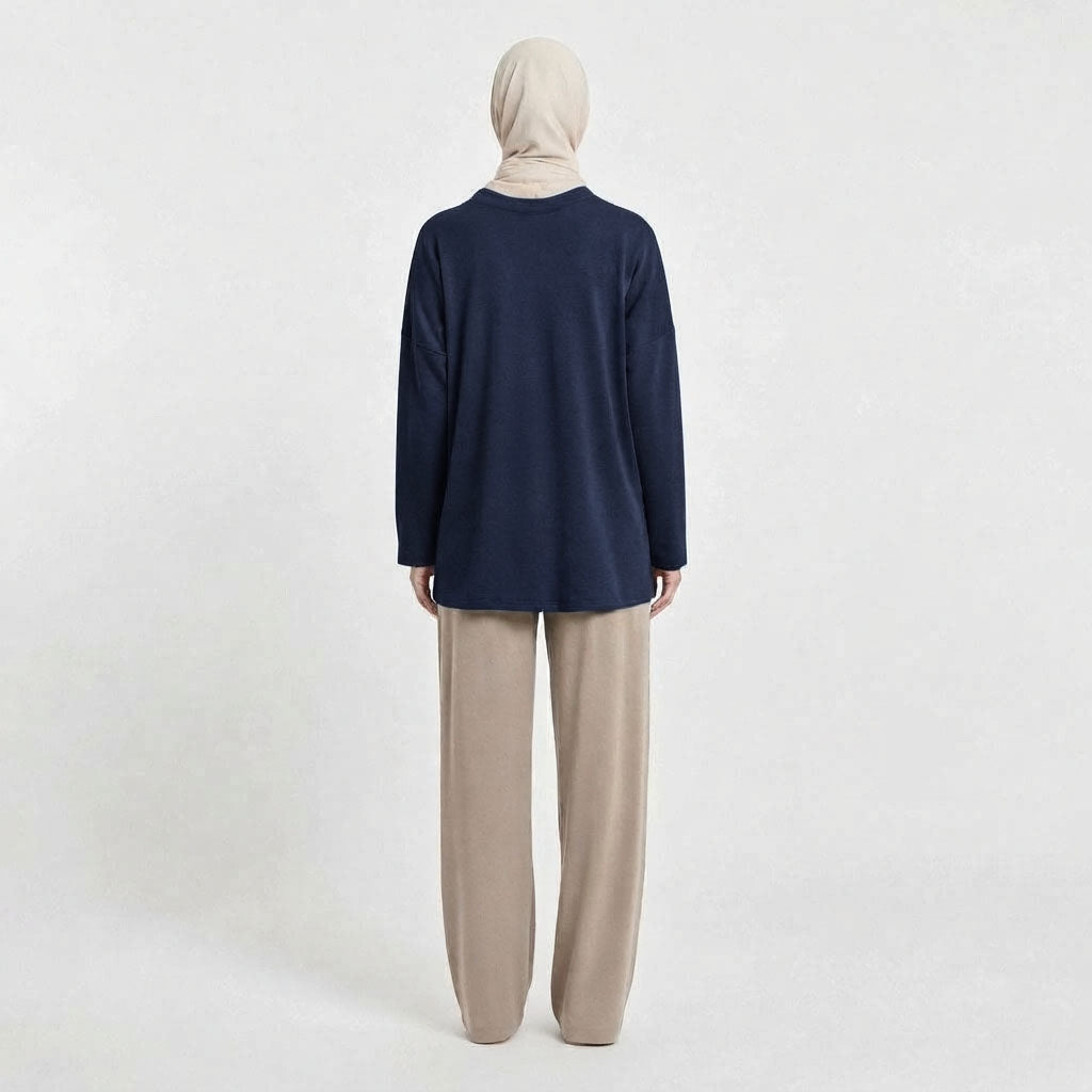 PIERRE CARDIN LADIES LONG SLEEVE ROUNDNECKTEE [RELAXED FIT] PC0097