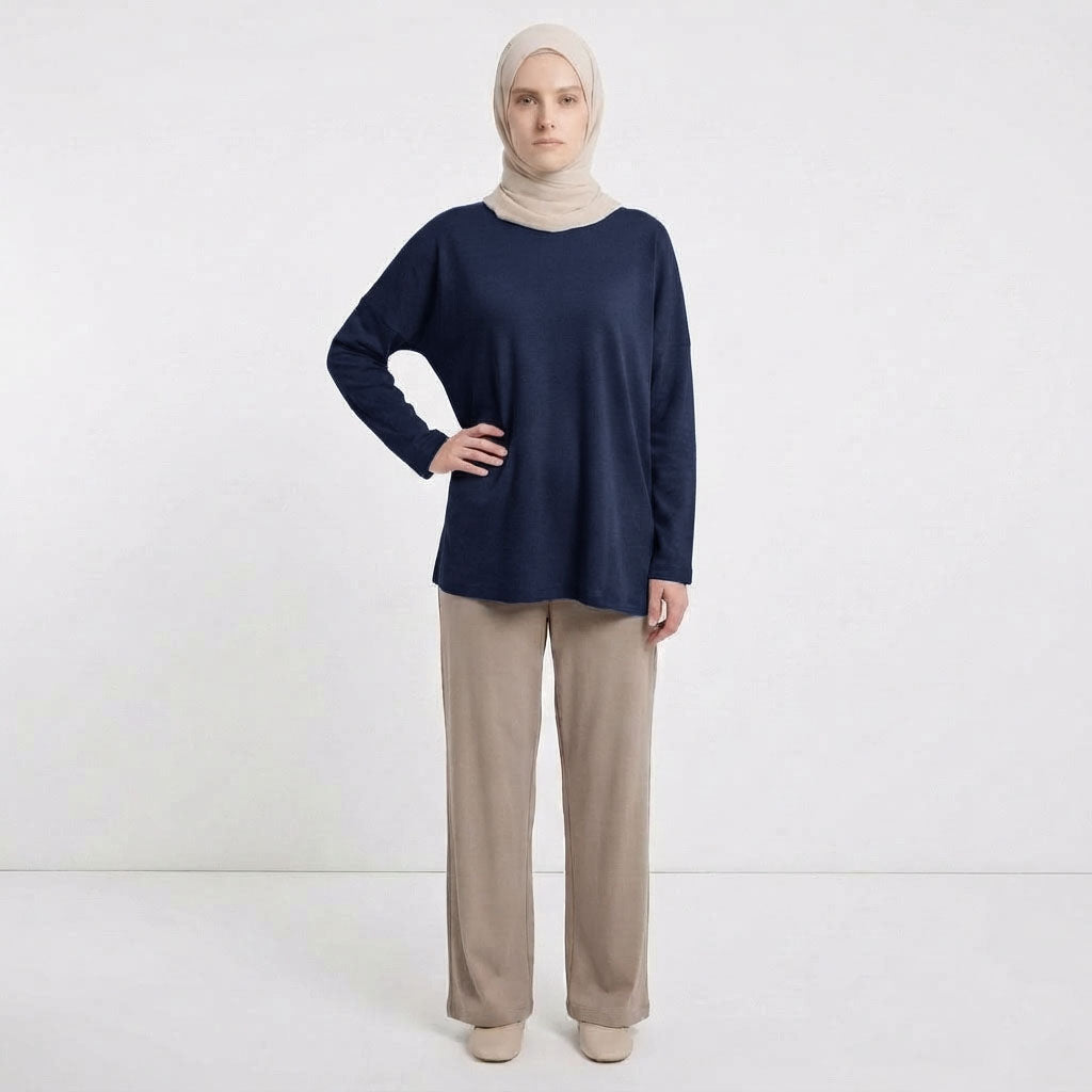 PIERRE CARDIN LADIES LONG SLEEVE ROUNDNECKTEE [RELAXED FIT] PC0097
