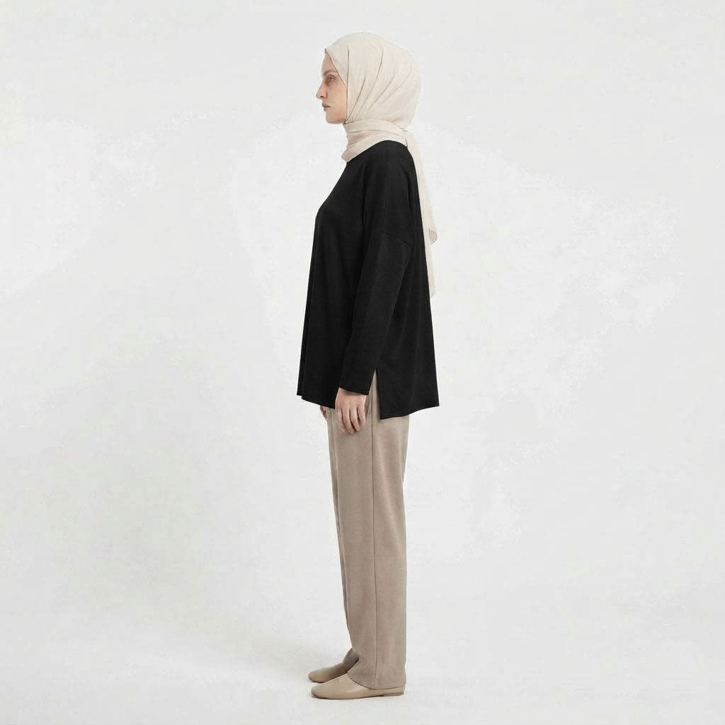 PIERRE CARDIN LADIES LONG SLEEVE ROUNDNECKTEE [RELAXED FIT] PC0097