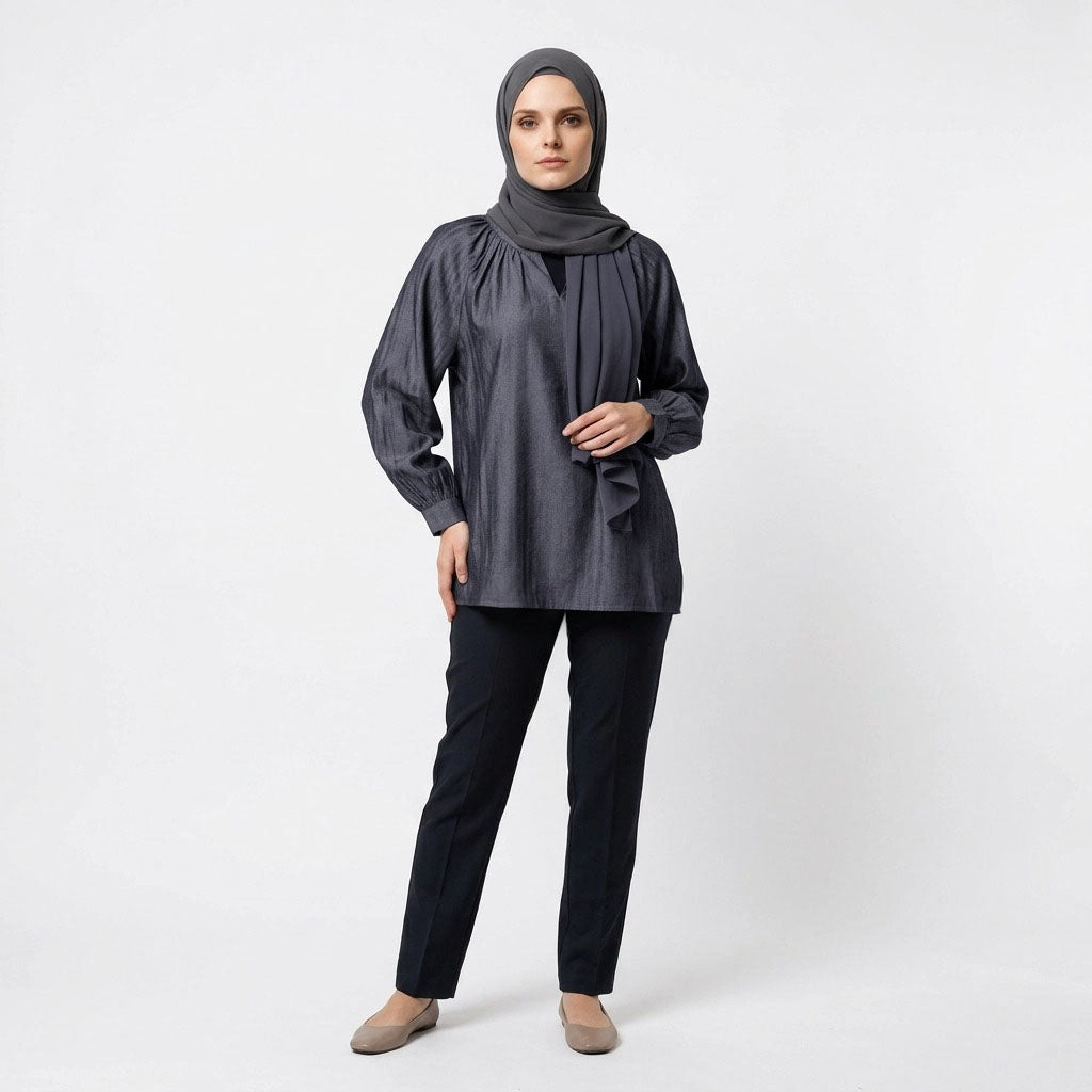 PIERRE CARDIN LADIES LONG SLEEVE BLOUSE [RELAXED FIT] PC0185