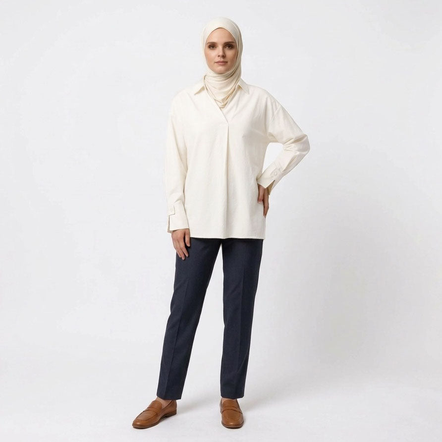 PIERRE CARDIN LADIES LONG SLEEVE BLOUSE [RELAXED FIT] PC0190