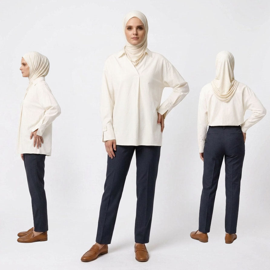 PIERRE CARDIN LADIES LONG SLEEVE BLOUSE [RELAXED FIT] PC0190