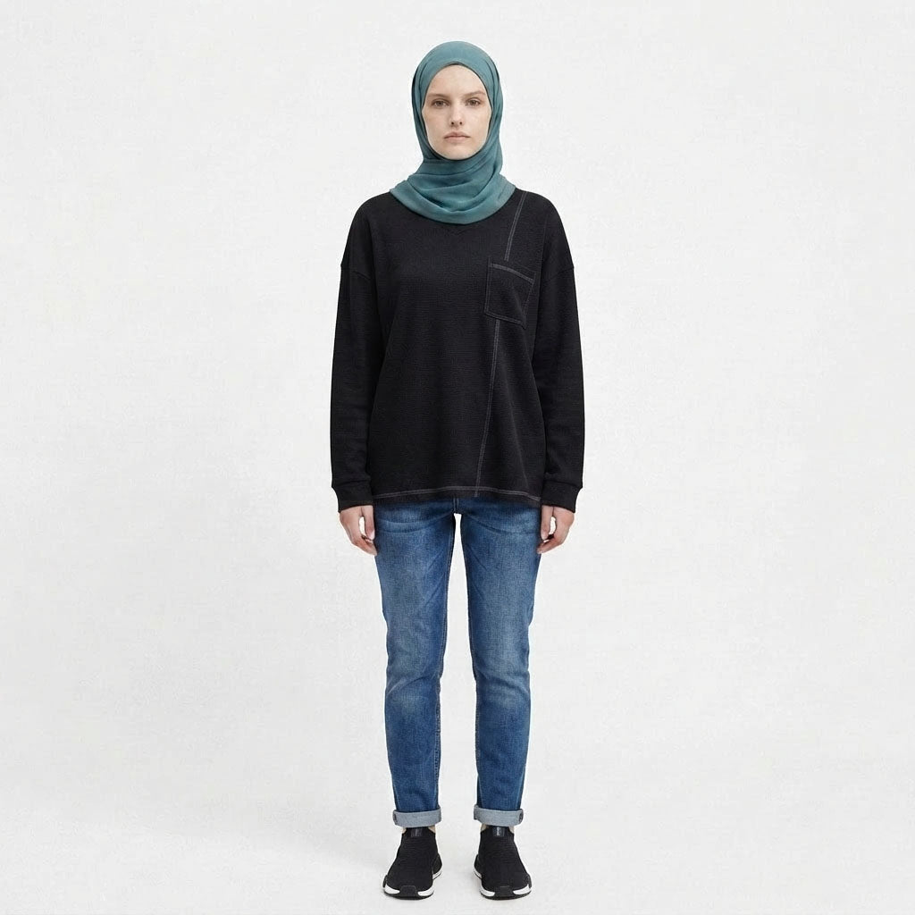 PIERRE CARDIN LADIES LONG SLEEVE ROUNDNECKTEE [RELAXED FIT] PC0096