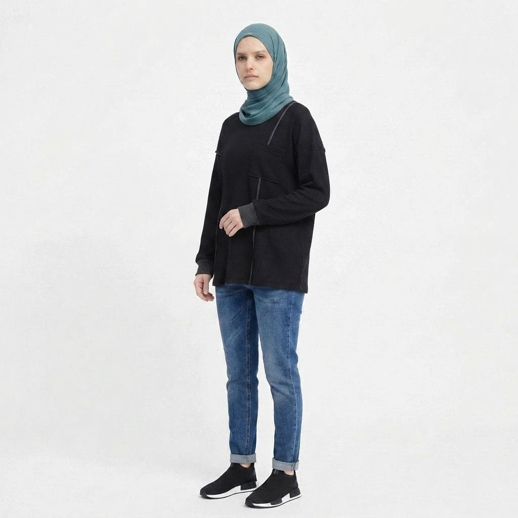 PIERRE CARDIN LADIES LONG SLEEVE ROUNDNECKTEE [RELAXED FIT] PC0096