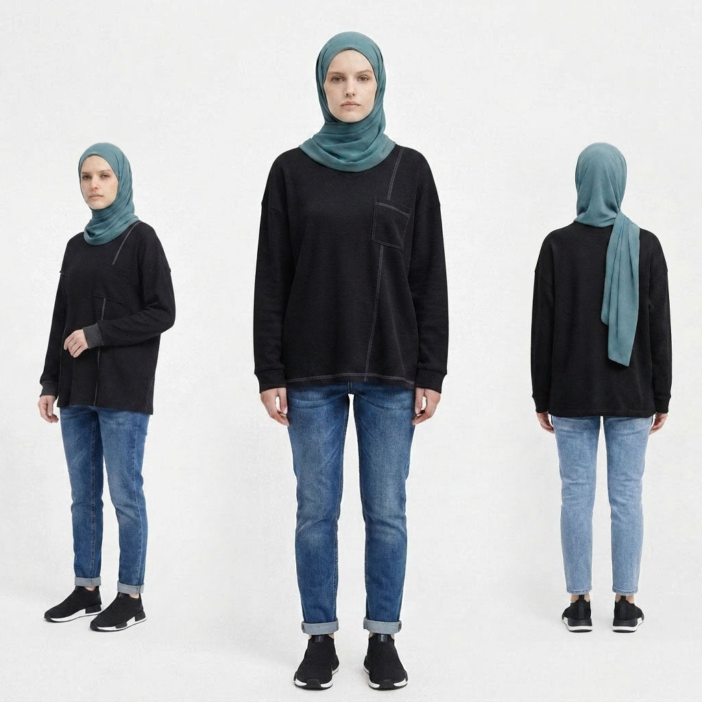 PIERRE CARDIN LADIES LONG SLEEVE ROUNDNECKTEE [RELAXED FIT] PC0096