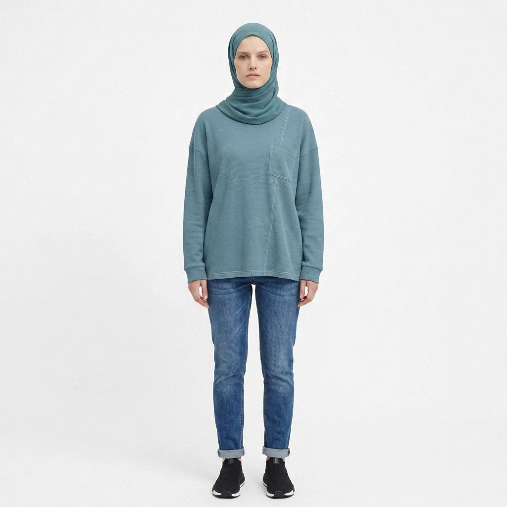 PIERRE CARDIN LADIES LONG SLEEVE ROUNDNECKTEE [RELAXED FIT] PC0096