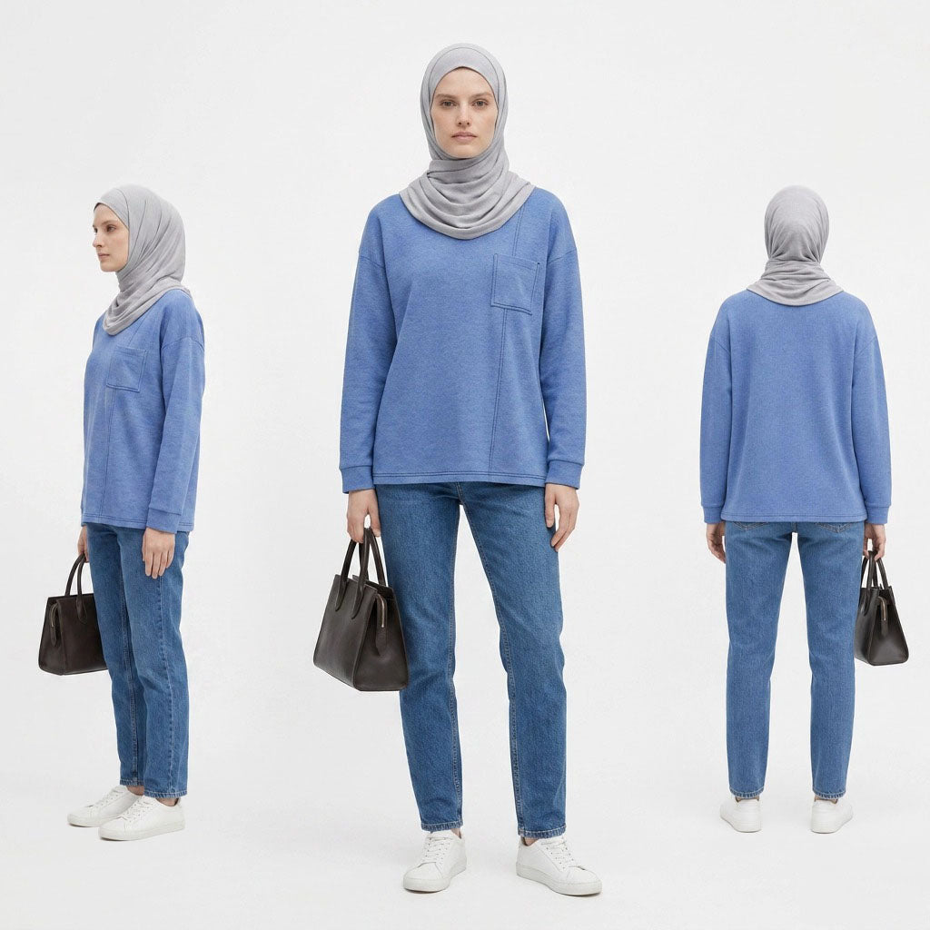 PIERRE CARDIN LADIES LONG SLEEVE ROUNDNECKTEE [RELAXED FIT] PC0096