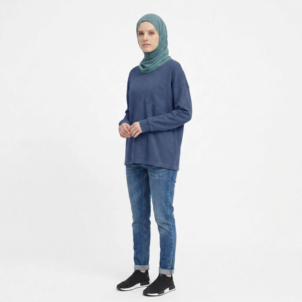 PIERRE CARDIN LADIES LONG SLEEVE ROUNDNECKTEE [RELAXED FIT] PC0096