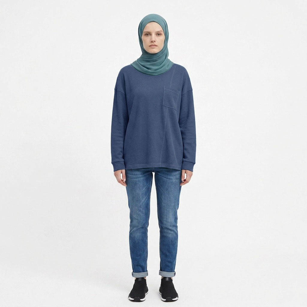 PIERRE CARDIN LADIES LONG SLEEVE ROUNDNECKTEE [RELAXED FIT] PC0096