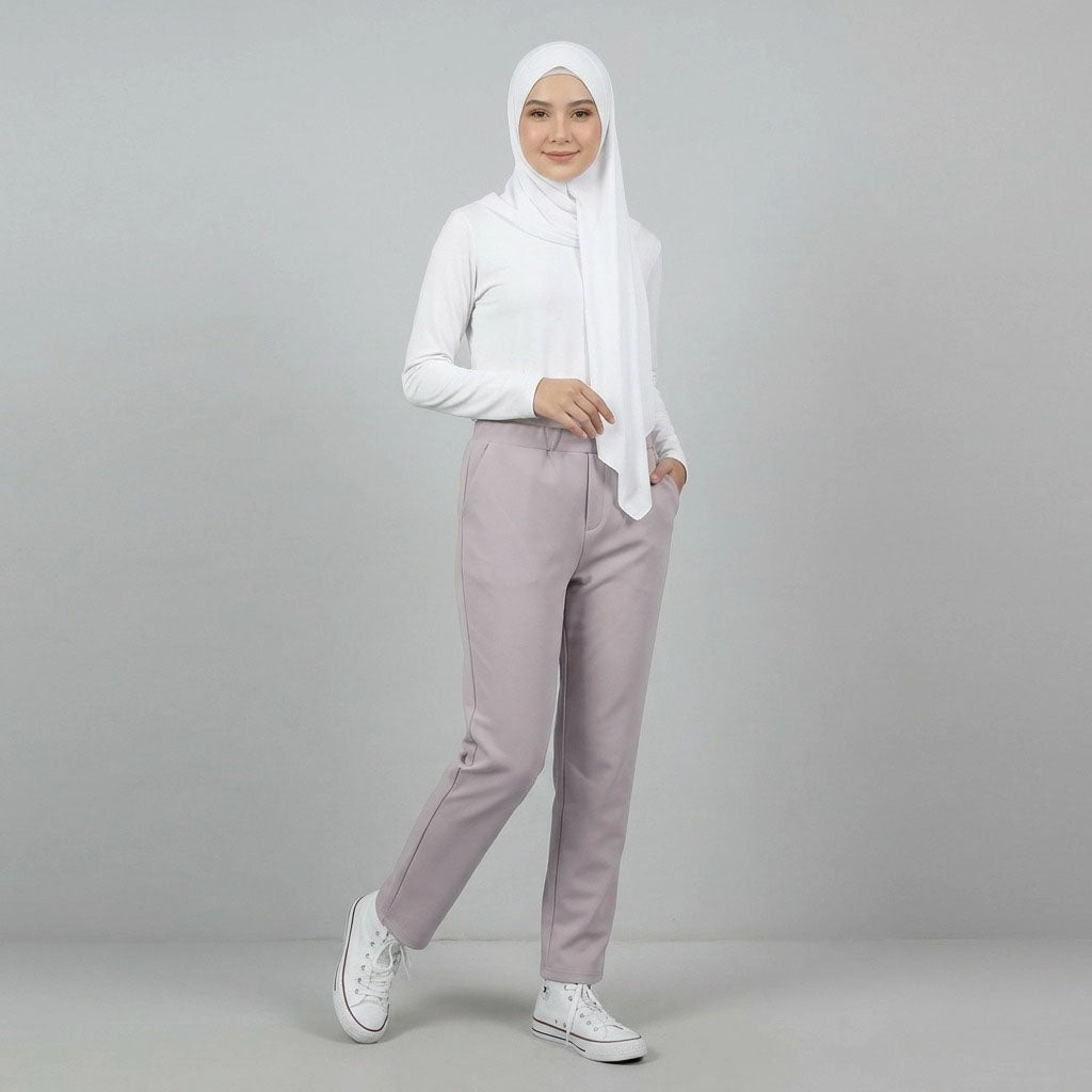 PIERRE CARDIN LADIES ELASTIC WAIST LONG PANTS [SLIM STRAIGHT] PC0087