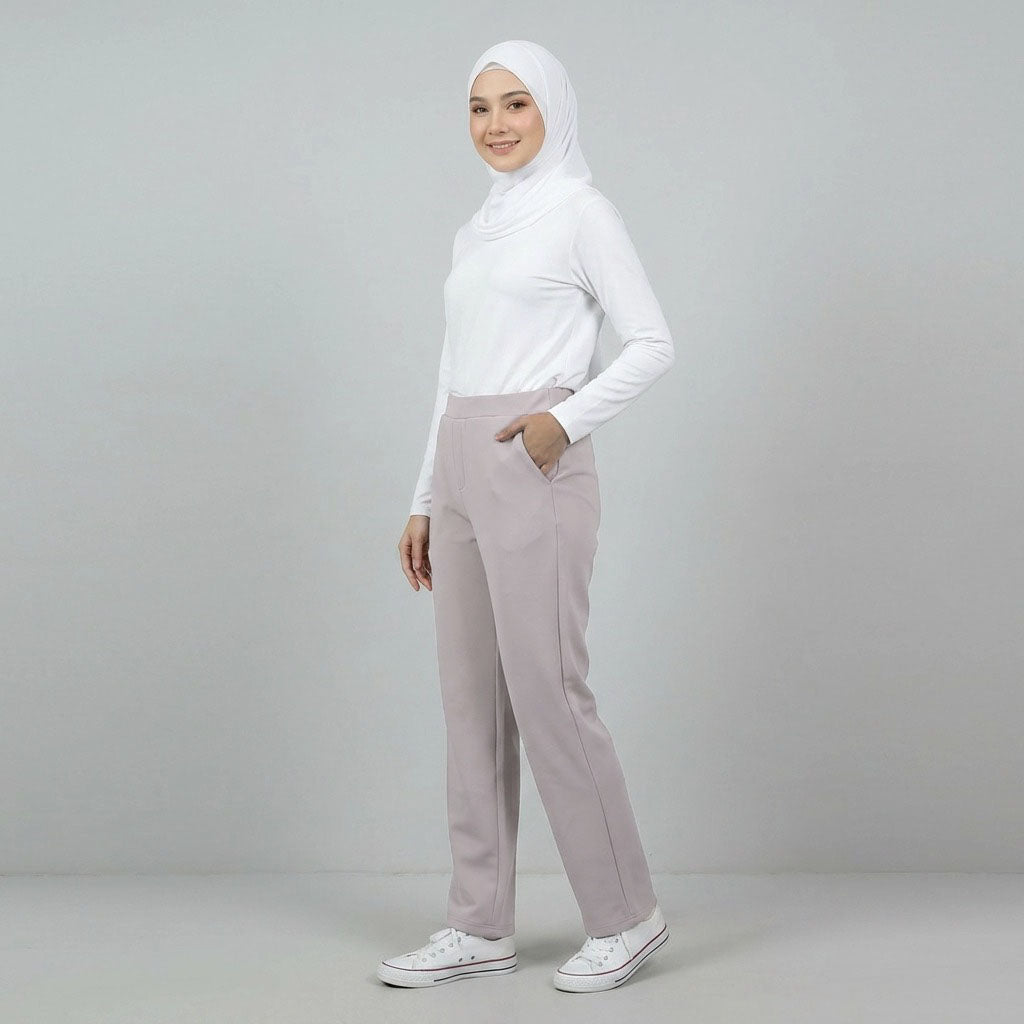 PIERRE CARDIN LADIES ELASTIC WAIST LONG PANTS [SLIM STRAIGHT] PC0087