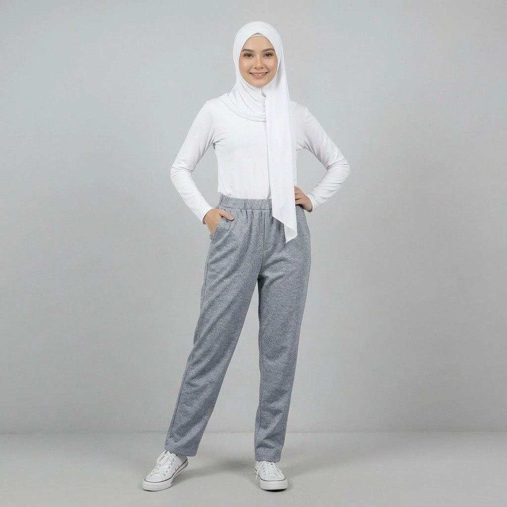 PIERRE CARDIN LADIES ELASTIC WAIST LONG PANTS [SLIM STRAIGHT] PC0087
