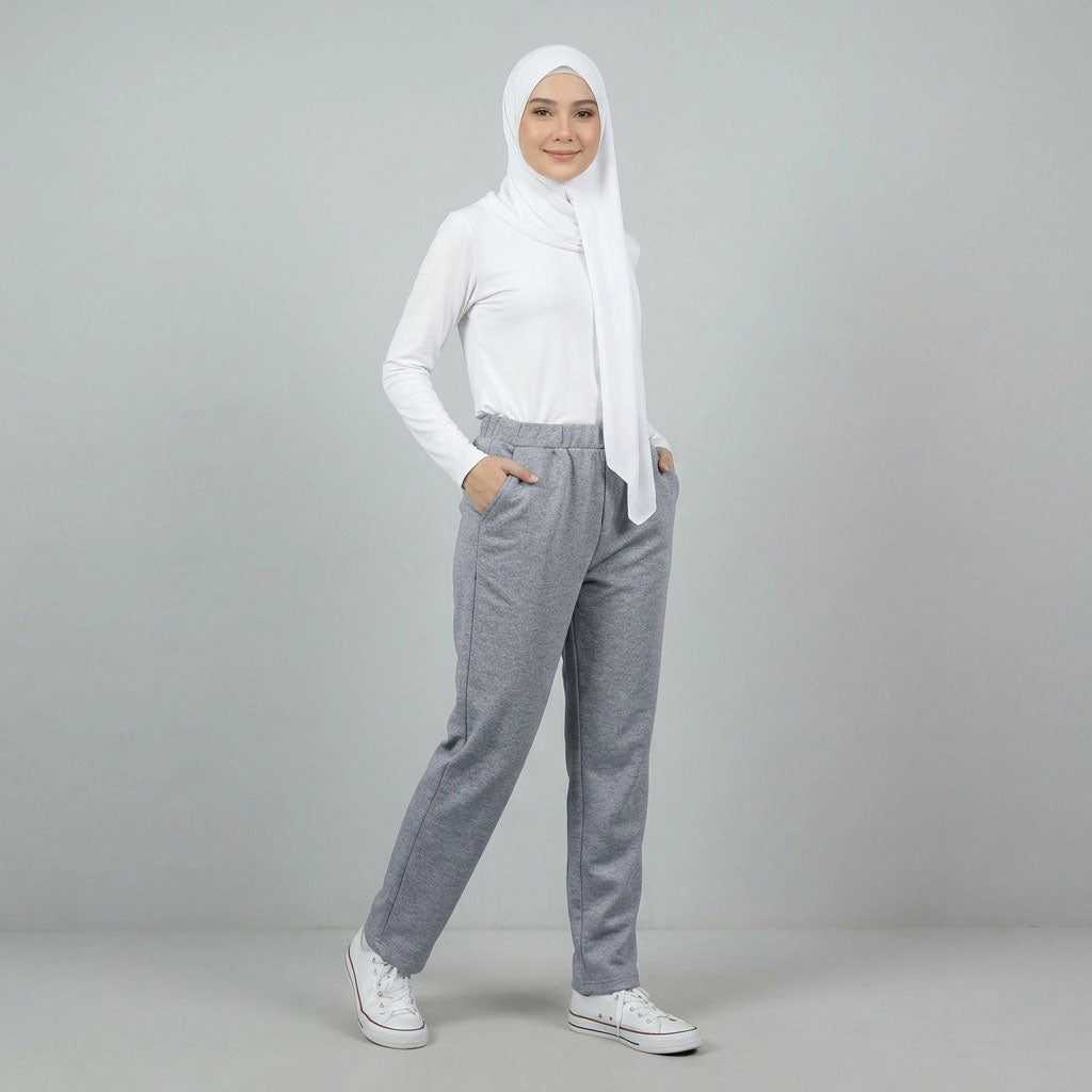 PIERRE CARDIN LADIES ELASTIC WAIST LONG PANTS [SLIM STRAIGHT] PC0087