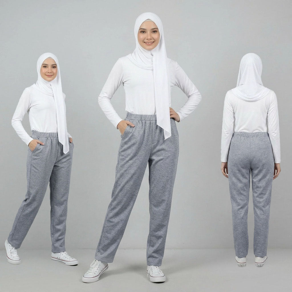 PIERRE CARDIN LADIES ELASTIC WAIST LONG PANTS [SLIM STRAIGHT] PC0087