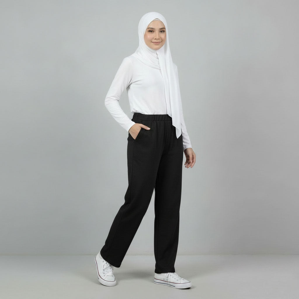 PIERRE CARDIN LADIES ELASTIC WAIST LONG PANTS [SLIM STRAIGHT] PC0087