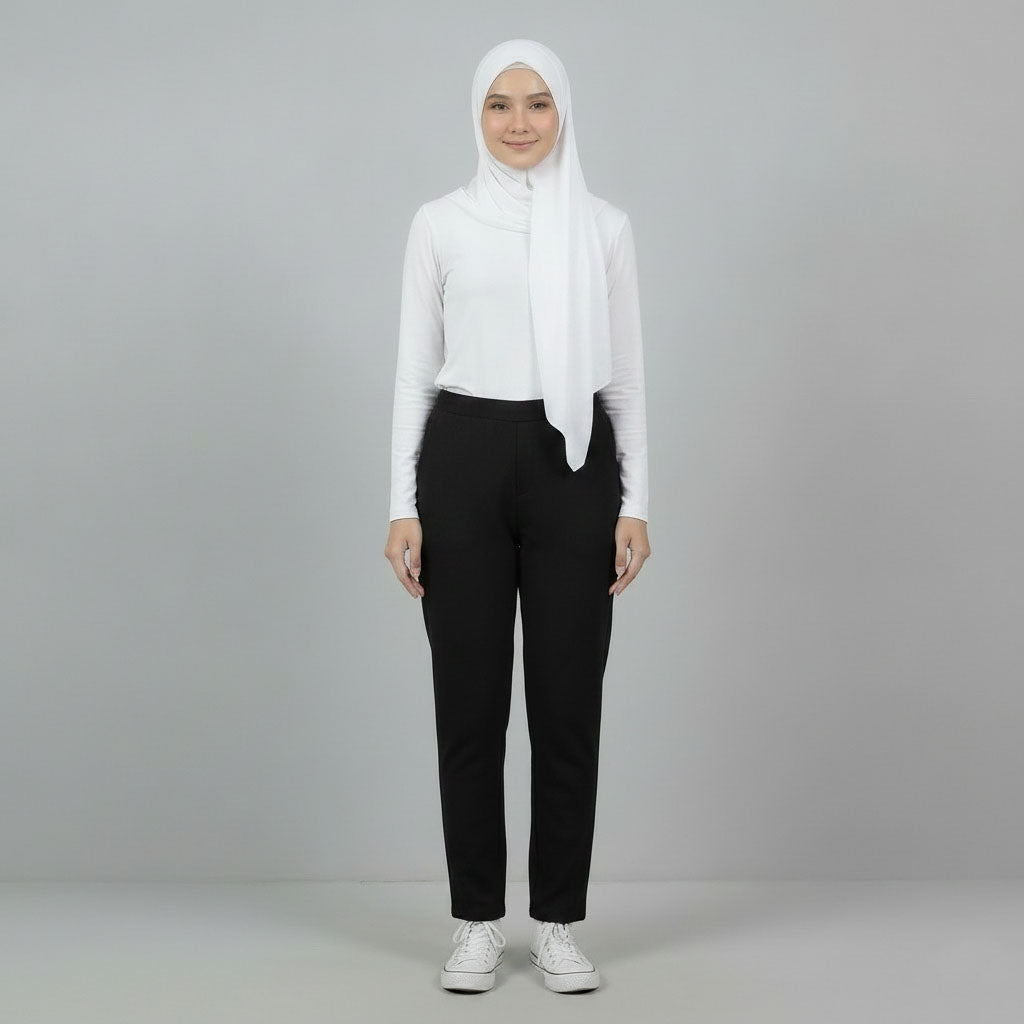 PIERRE CARDIN LADIES ELASTIC WAIST LONG PANTS [SLIM STRAIGHT] PC0087